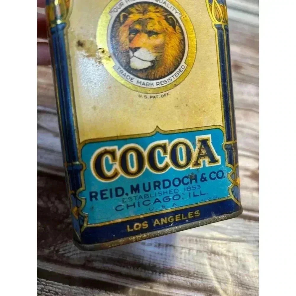 Vintage Monarch Cocoa Tin Empty LA Boston Pittsburgh New York - Picture 5 of 8